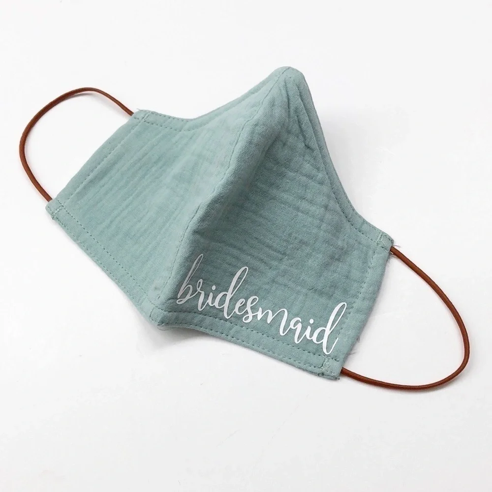 Bridesmaid sage green face mask